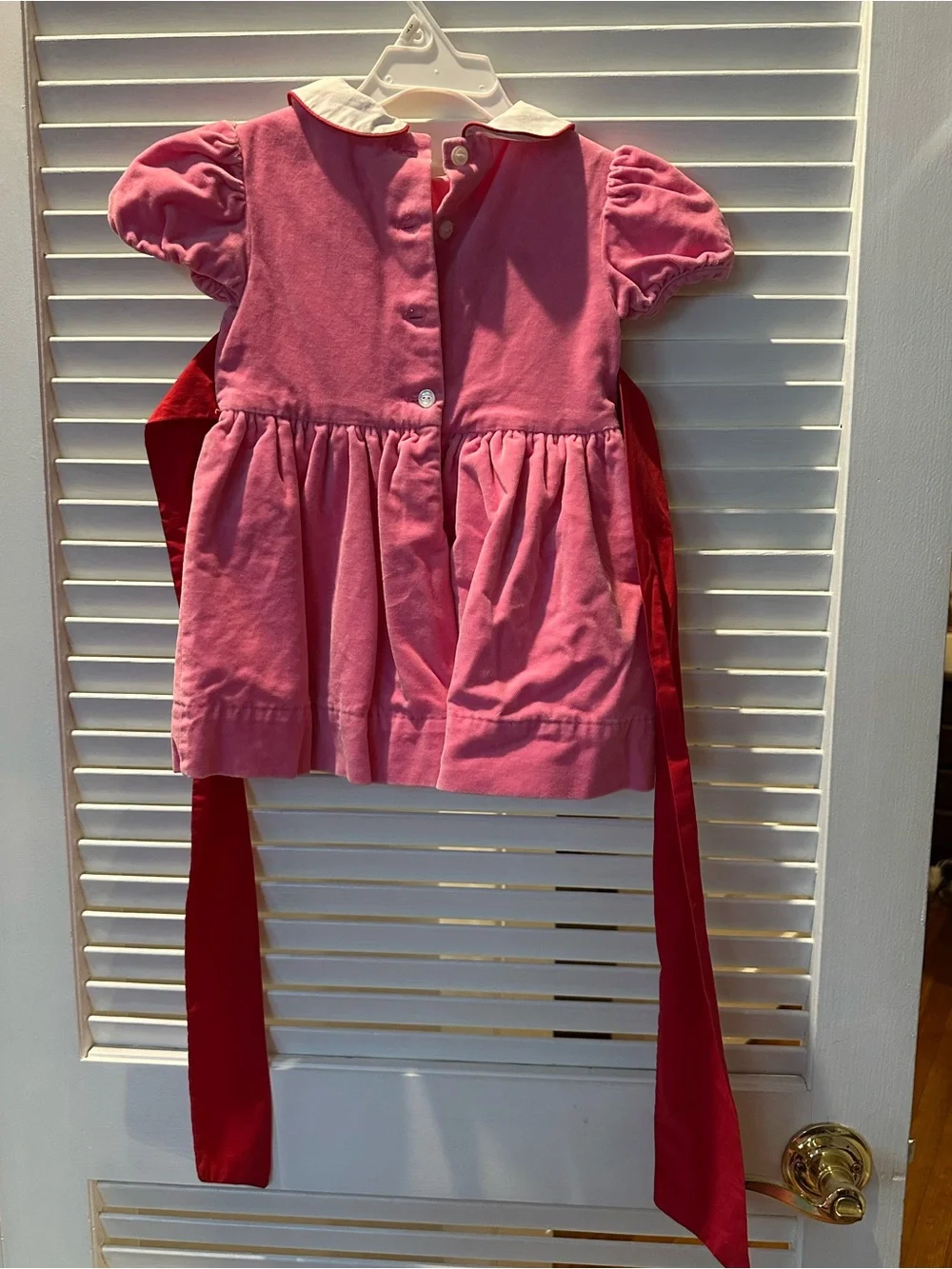 Beaufort Bonnet Co. Cindy Lou Sash Dress Velveteen Pink/Red